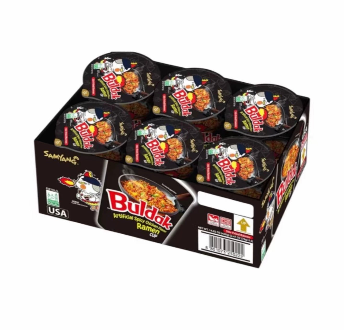 Buldak Hot Chicken Ramen Spicy Cup Noodles, 70g 6 pz