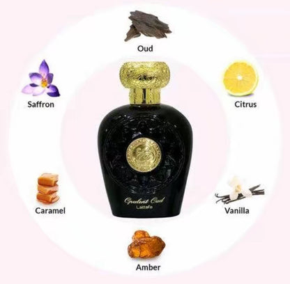Opulent Oud di Lattafa, il profumo arabo lussuoso e intenso che affascina, un mix di legni,