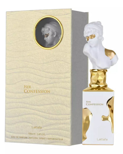 Lattafa Her Confession Eau de Parfum 100 ML - Fragranza Affascinante per Donne con Note di Cannella e Gelsomino