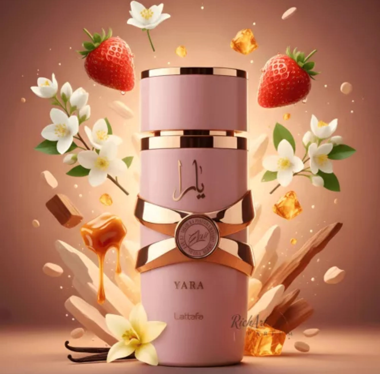 Lattafa Yara Elixir Eau de Parfum Rose Gold Luxury Glass Bottle 100ml for Women