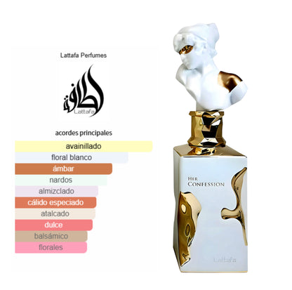 Lattafa Her Confession Eau de Parfum 100 ML - Fragranza Affascinante per Donne con Note di Cannella e Gelsomino
